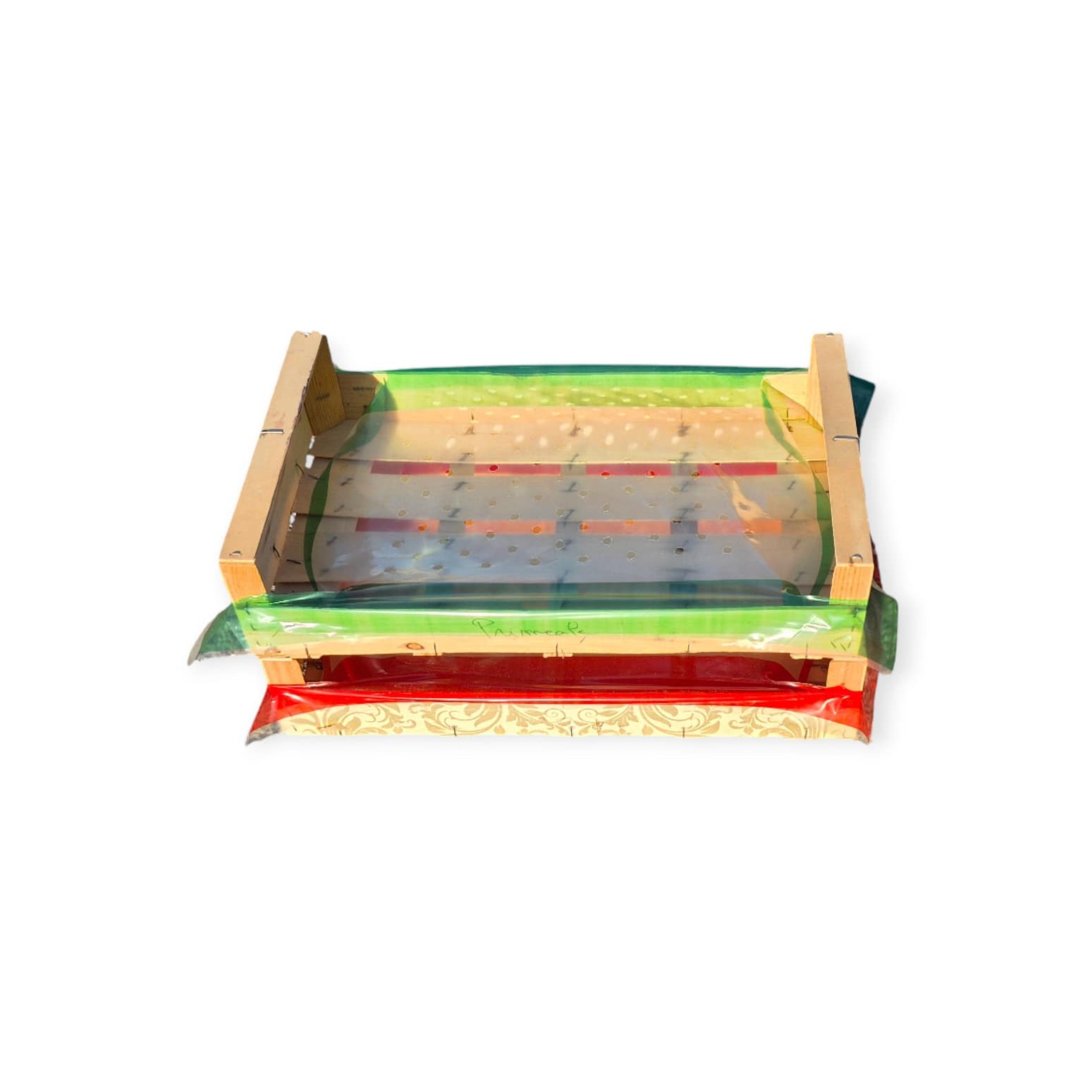 coiffe de protection plastiques formats 50X30 rouge et vert