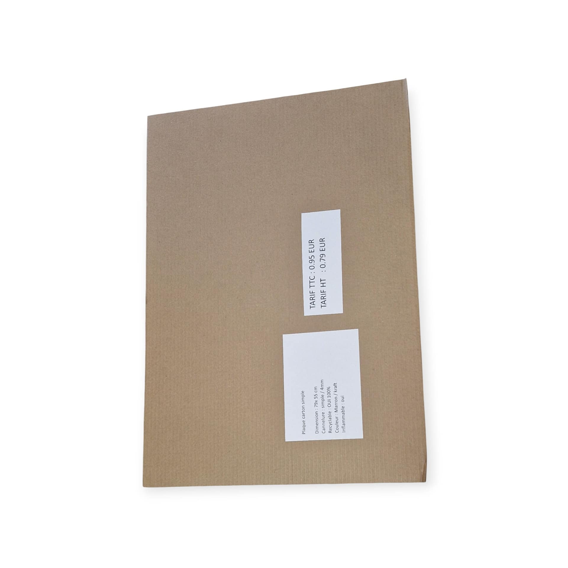 N°8 Plaque en carton simple cannelure 79x55
